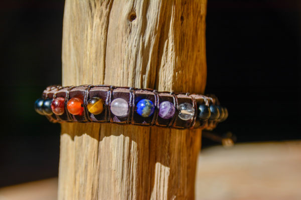 Bracelet 7 Chakras en cuir