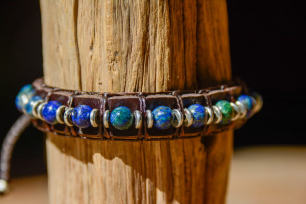 Azurite - Bracelet en Cuir