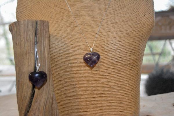Améthyste - Pendentif Grand Coeur