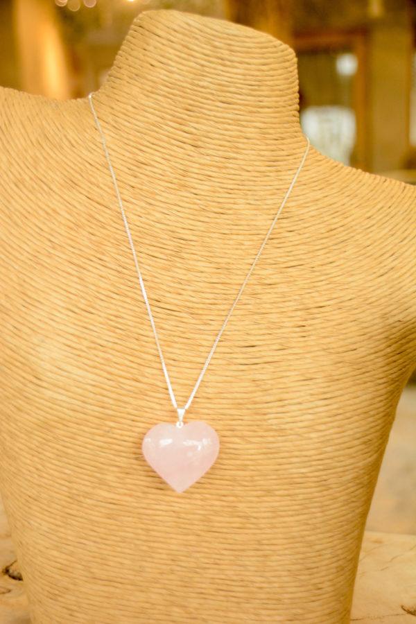Quartz Rose - Pendentif Grand Coeur – Image 4