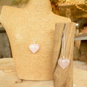 Quartz Rose - Pendentif Grand Coeur