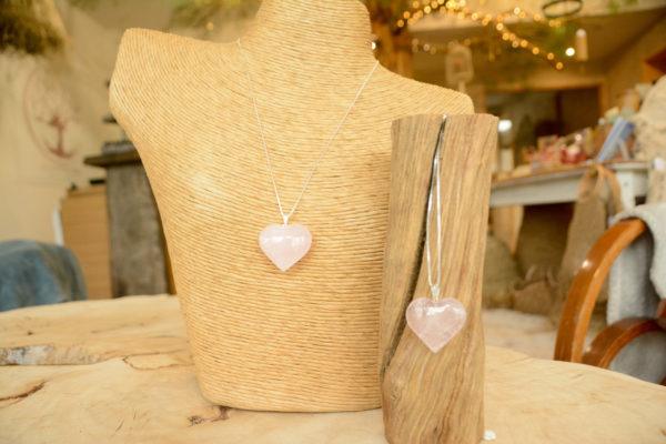 Quartz Rose - Pendentif Grand Coeur