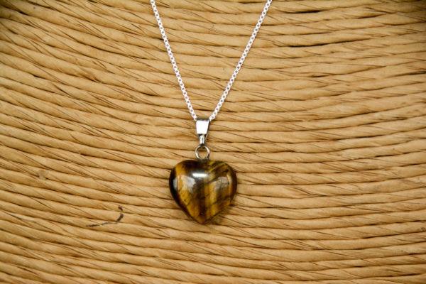 Oeil de Tigre - Pendentif Petit Coeur – Image 2