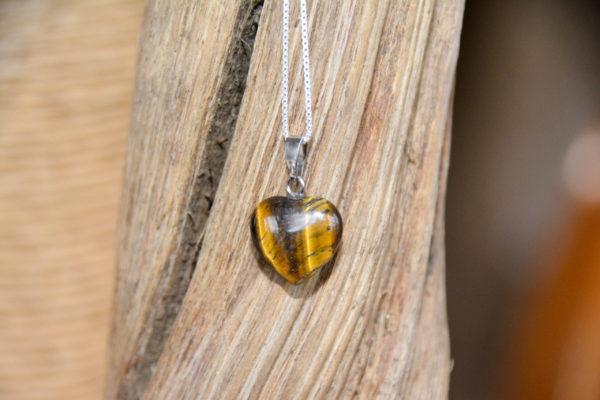 Oeil de Tigre - Pendentif Petit Coeur
