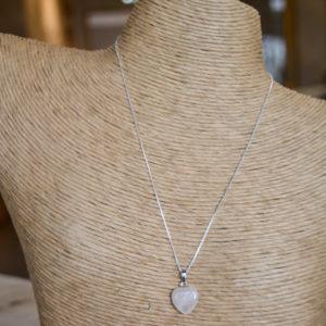 Quartz Rose - Pendentif petit Coeur