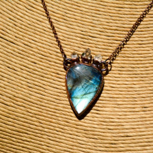 Labradorite, Cuivre & Diament d'Herikmer - Collier