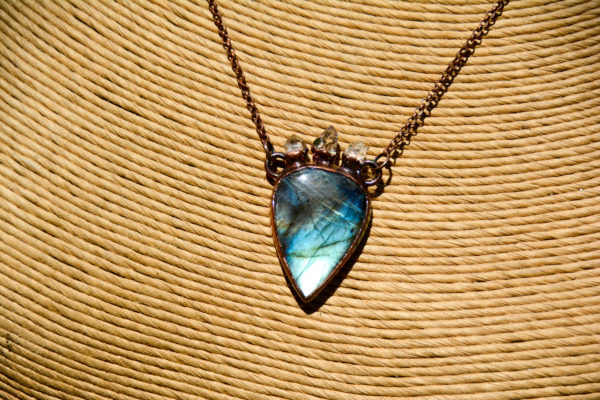 Labradorite, Cuivre & Diament d'Herikmer - Collier