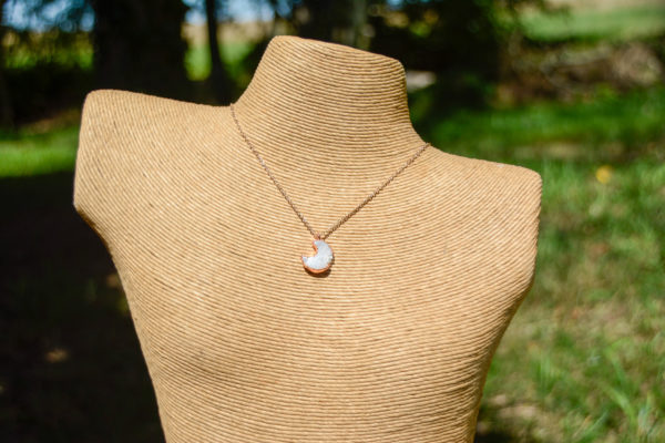 Cristal de Roche & Cuivre - Collier Petite Lune