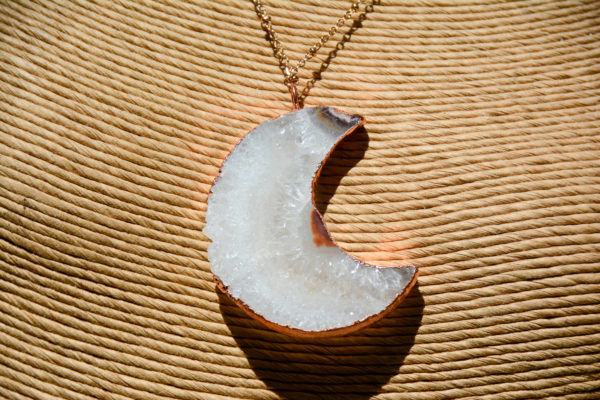 Cristal de Roche & Cuivre - Collier Grande Lune – Image 2