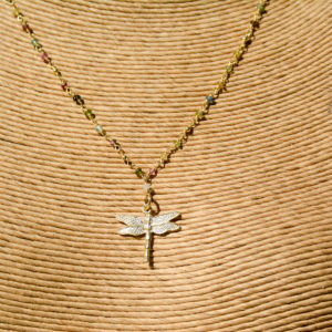 Tourmaline Multicolore - Collier Libellule