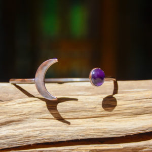 Améthyste & Cuivre - Bracelet Lune