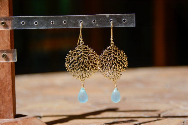 Calcédoine Aqua - Boucles D'Oreilles Odis