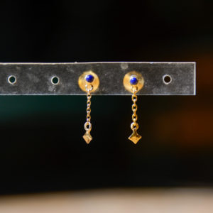 Lapis Lazuli - Boucles D'Oreilles Ati Doré