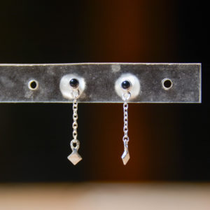 Onyx - Boucles D'Oreilles Ati Argenté
