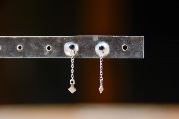 Onyx - Boucles D'Oreilles Ati Argenté