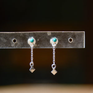 Turquoise - Boucles D'Oreilles Ati Argenté