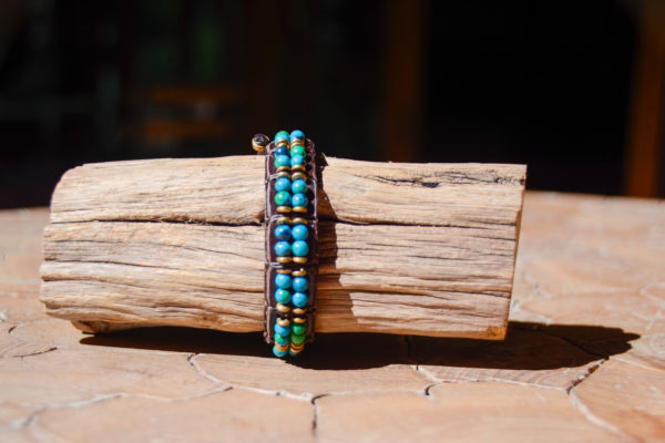Chrysocolle - Bracelet en cuir