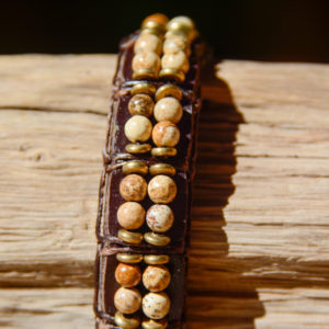 Jaspe Paysage - Bracelet en Cuir