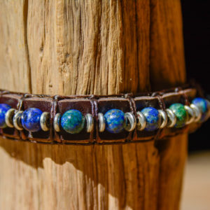 Azurite - Bracelet en Cuir