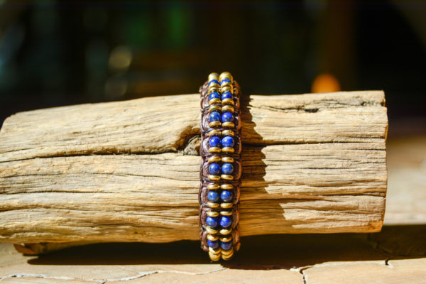 Lapis Lazuli - Bracelet en Cuir