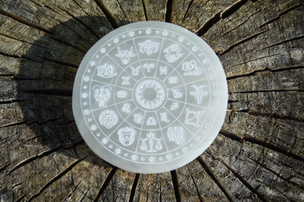 Sélénite - Plaque Signes du Zodiac