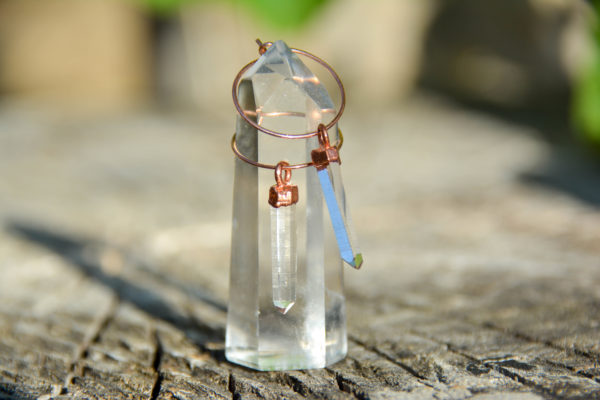 Cristal de Roche & Cuivre - Créoles Pointes
