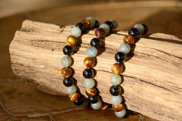 Bracelet Triple Protection - Labradorite, Tourmaline & Oeil de Tigre