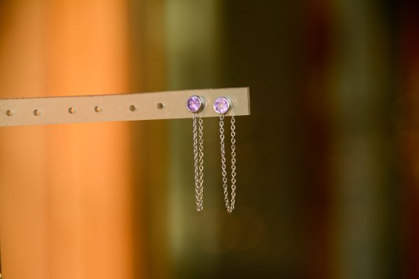 Améthyste - Puces d'oreilles et chaines – Image 2